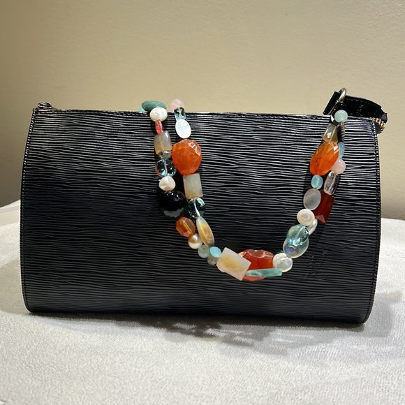 Louis Vuitton Bag 9” wide, 6” tall, 2”deep.  Fits I phone, key, cardholder. - Picture 2 of 15